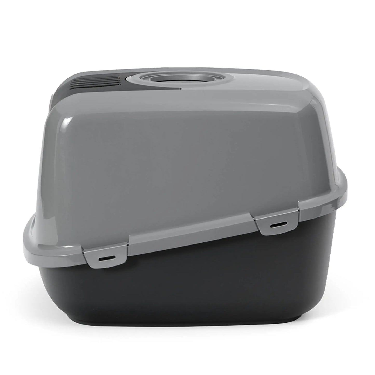 PeeWee EcoDome XXL bac à litière avec couvercle gris – Set de Base + 3 kg granulés de bois