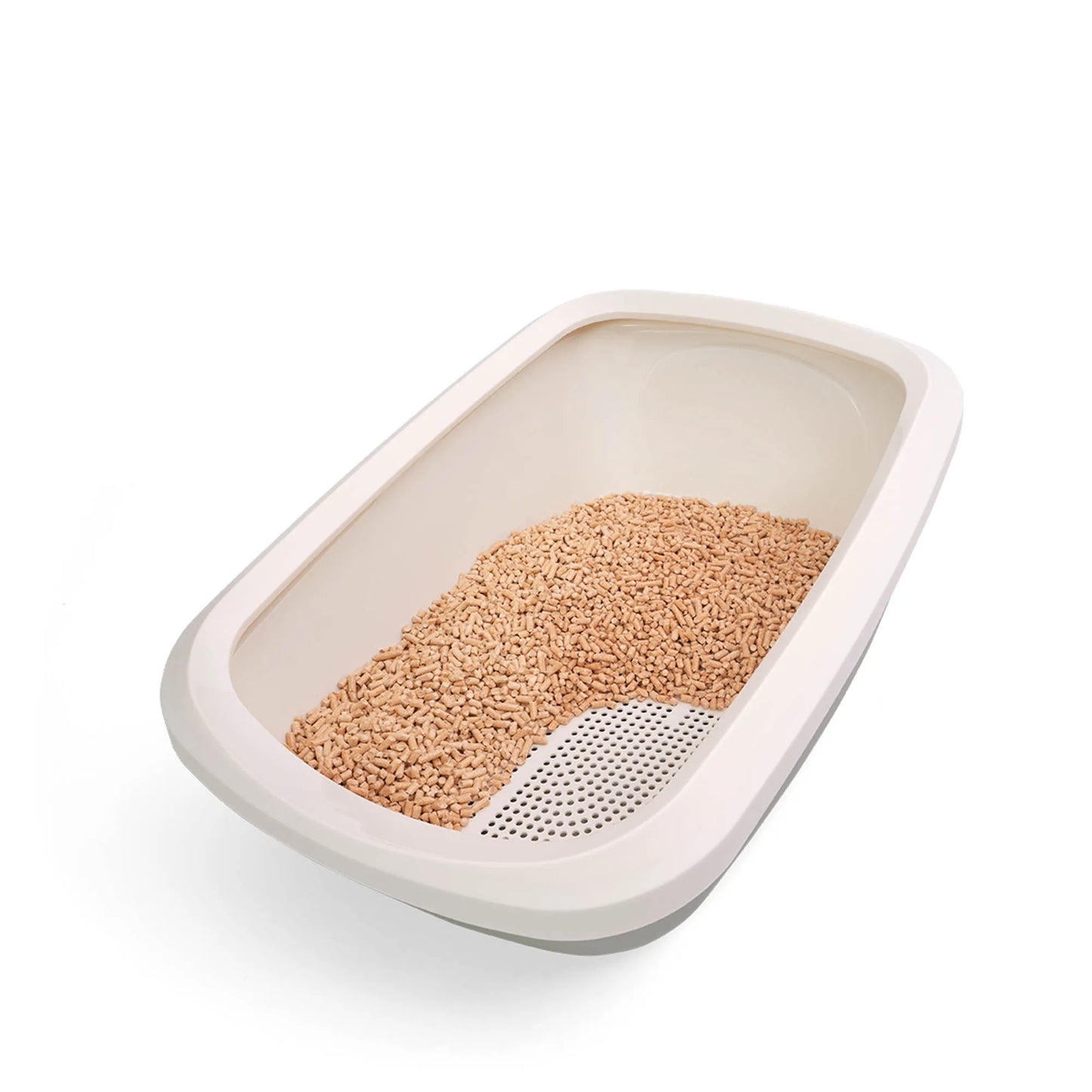 PeeWee EcoGranda XXL bac à litière ouvert vert sauge – Set de Base + 3 kg granulés de bois
