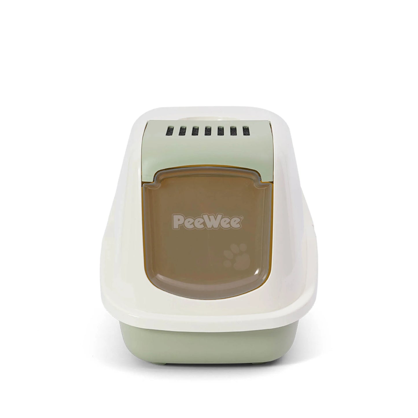 PeeWee EcoHus bac à litière avec couvercle vert sauge – Set de Base + 3 kg granulés de bois