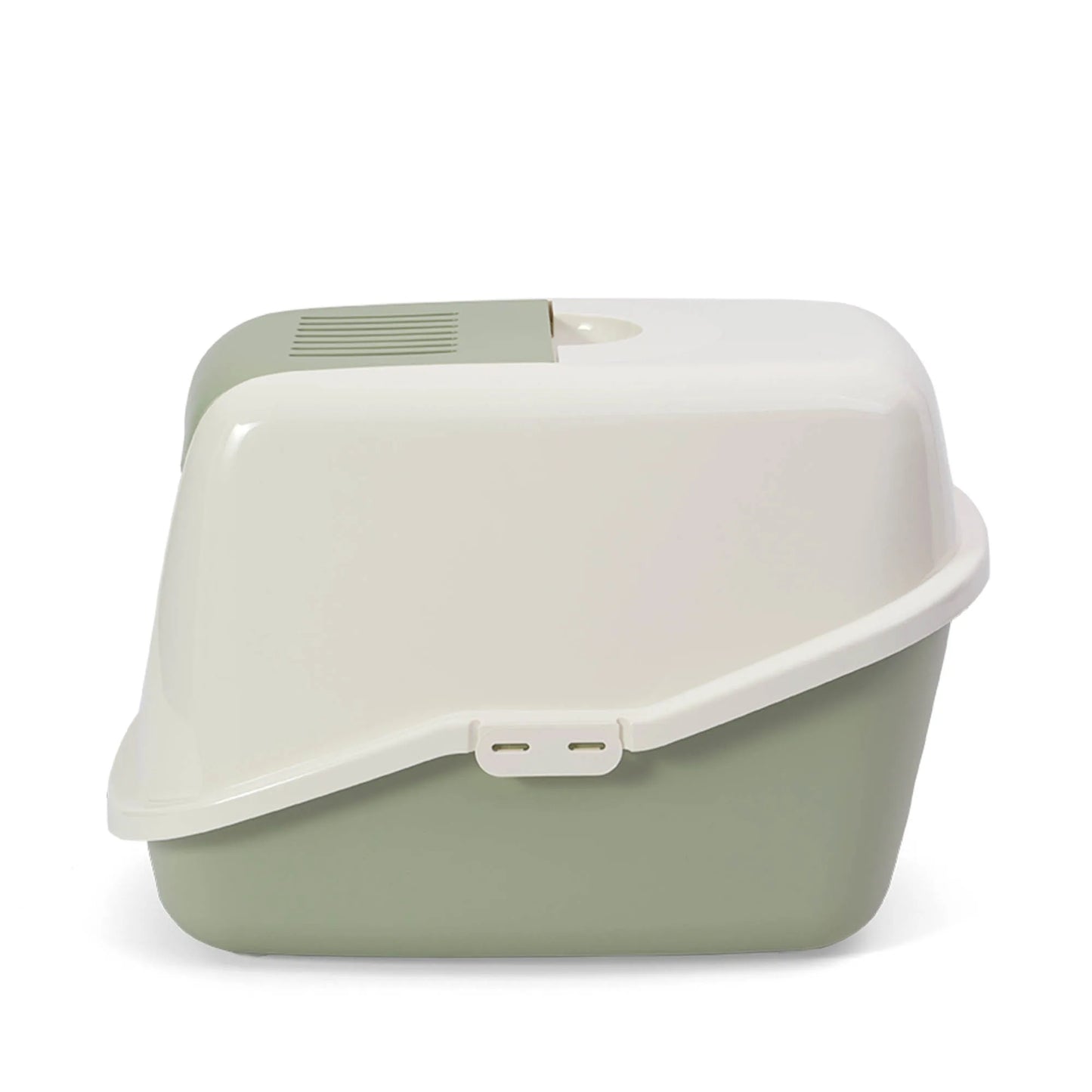 PeeWee EcoHus bac à litière avec couvercle vert sauge – Set de Base + 3 kg granulés de bois