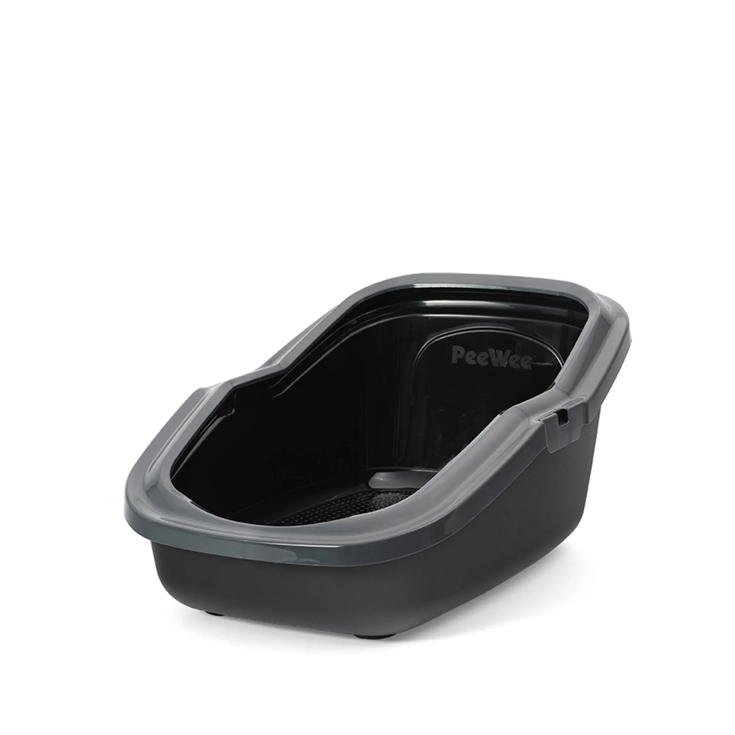 PeeWee EcoMinor bac à litière ouvert anthracite-noir – Set de Base + 3 kg granulés de bois