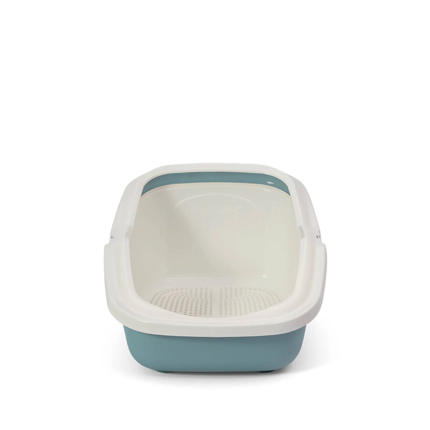 PeeWee EcoMinor bac à litière ouvert bleu colombe – Set de Base + 3 kg granulés de bois