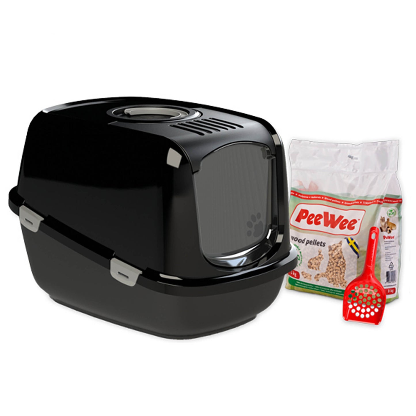 PeeWee bac à litière couvert XXL EcoDome Set de Base + 3kg granulés de bois