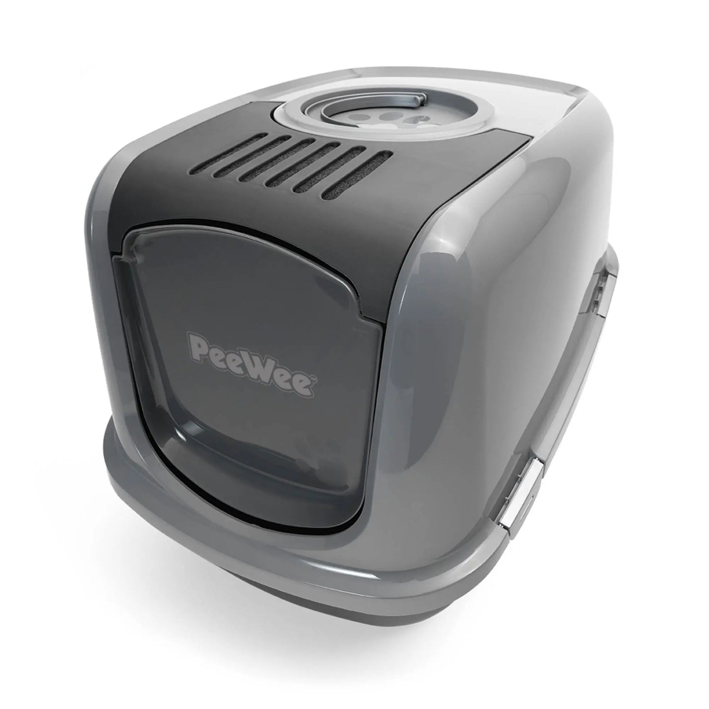 PeeWee EcoDome XXL bac à litière avec couvercle gris – Set de Base + 3 kg granulés de bois