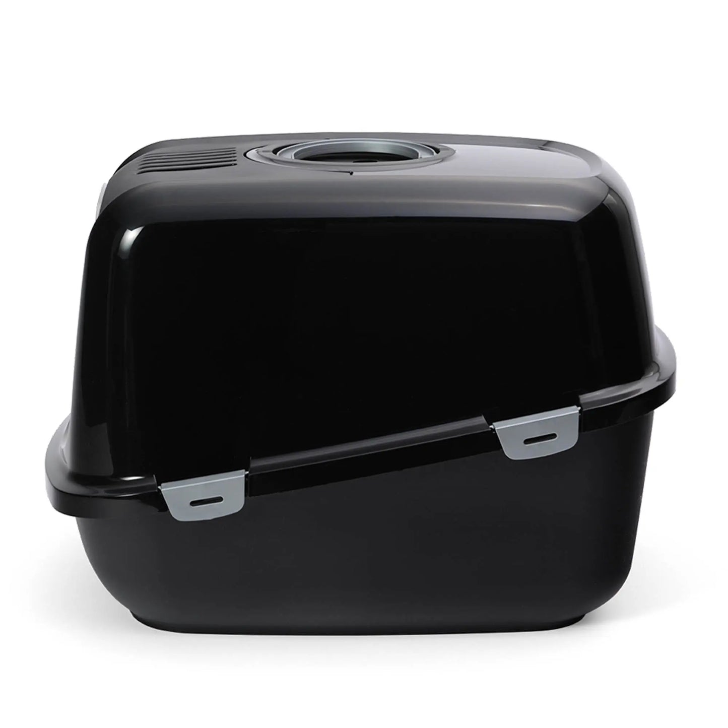 PeeWee EcoDome XXL bac à litière avec couvercle noir – Set de Base + 3 kg granulés de bois
