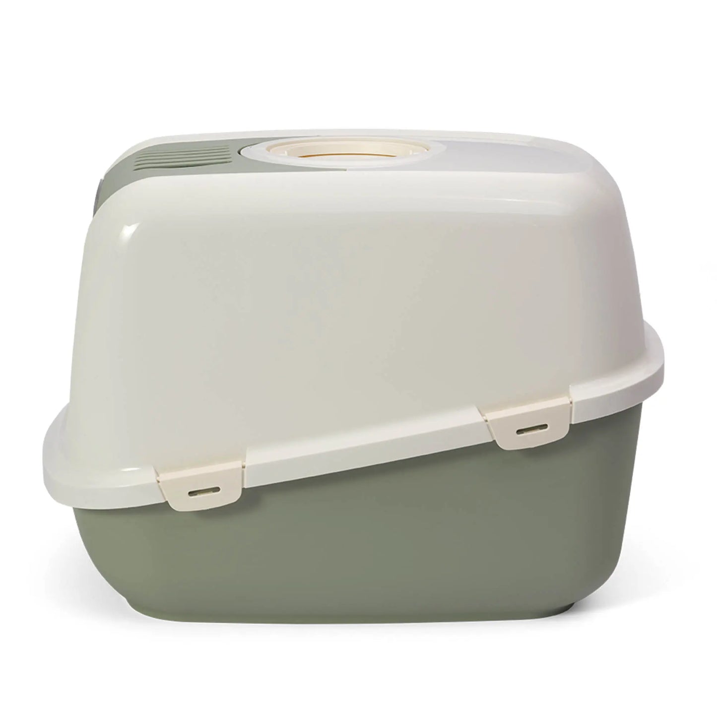 PeeWee EcoDome XXL bac à litière avec couvercle vert sauge – Set de Base + 3 kg granulés de bois