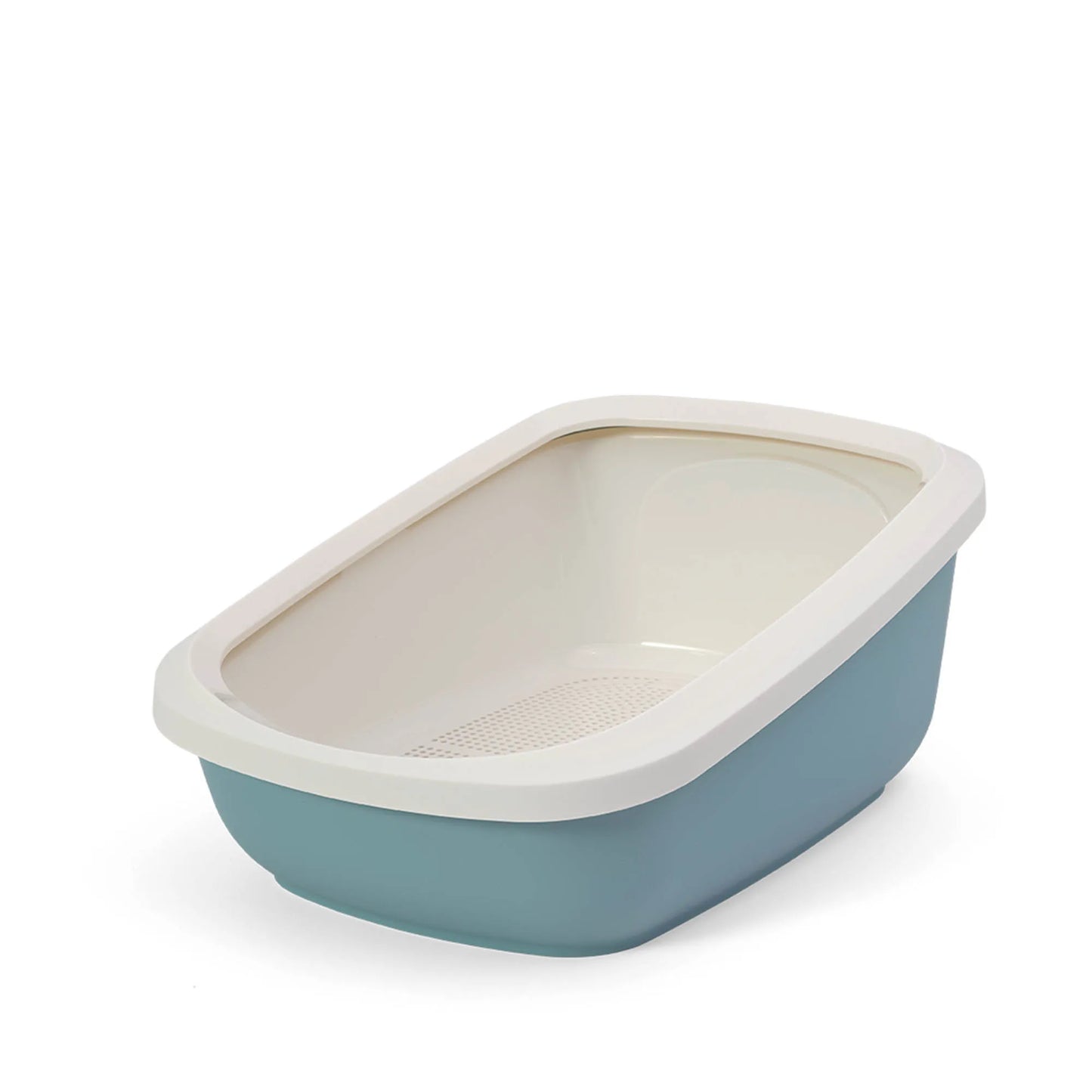 PeeWee EcoGranda XXL bac à litière ouvert bleu colombe – Set de Base + 3 kg granulés de bois