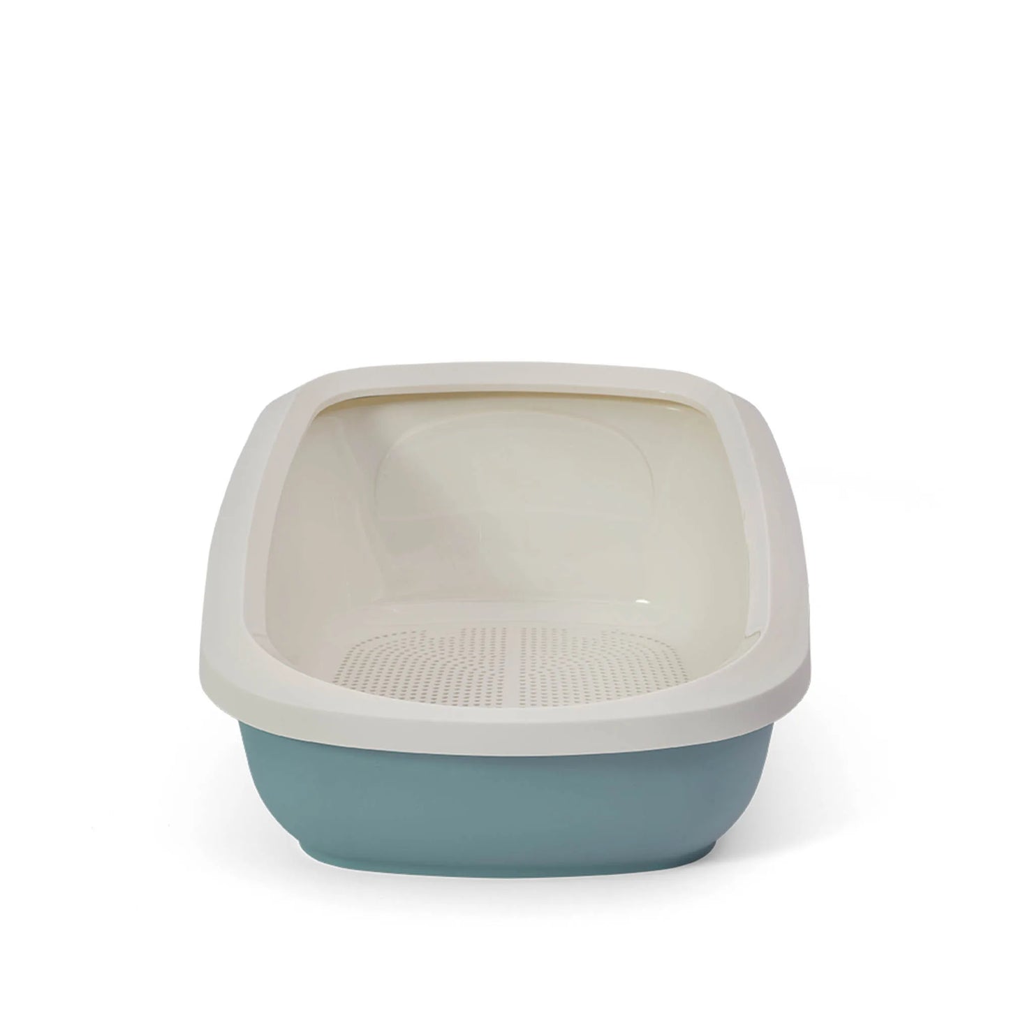 PeeWee EcoGranda XXL bac à litière ouvert bleu colombe – Set de Base + 3 kg granulés de bois