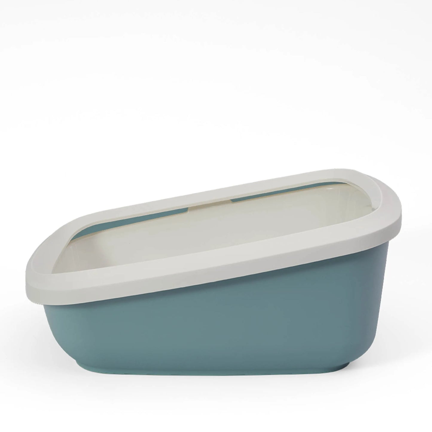 PeeWee EcoGranda XXL bac à litière ouvert bleu colombe – Set de Base + 3 kg granulés de bois