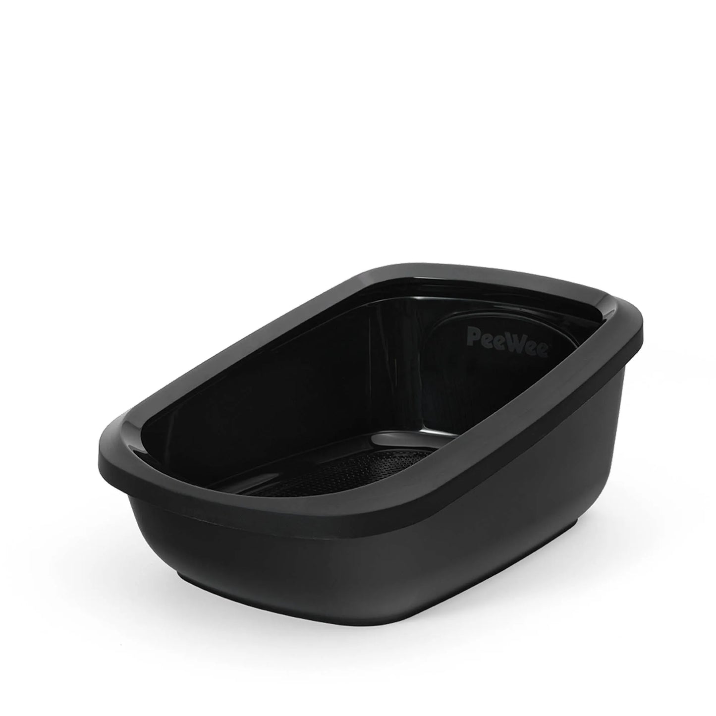 PeeWee EcoGranda XXL bac à litière ouvert noir – Set de Base + 3 kg granulés de bois