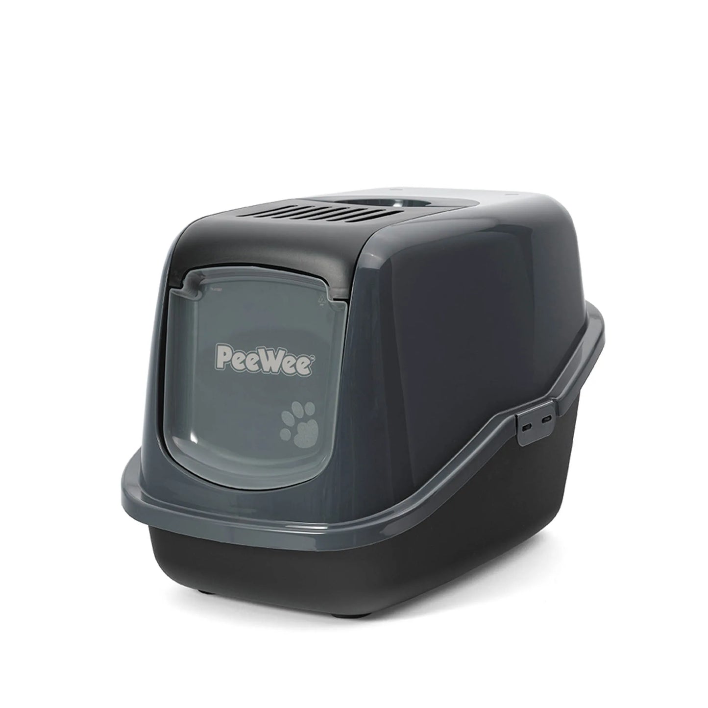 PeeWee EcoHus bac à litière avec couvercle anthracite-noir – Set de Base + 3 kg granulés de bois