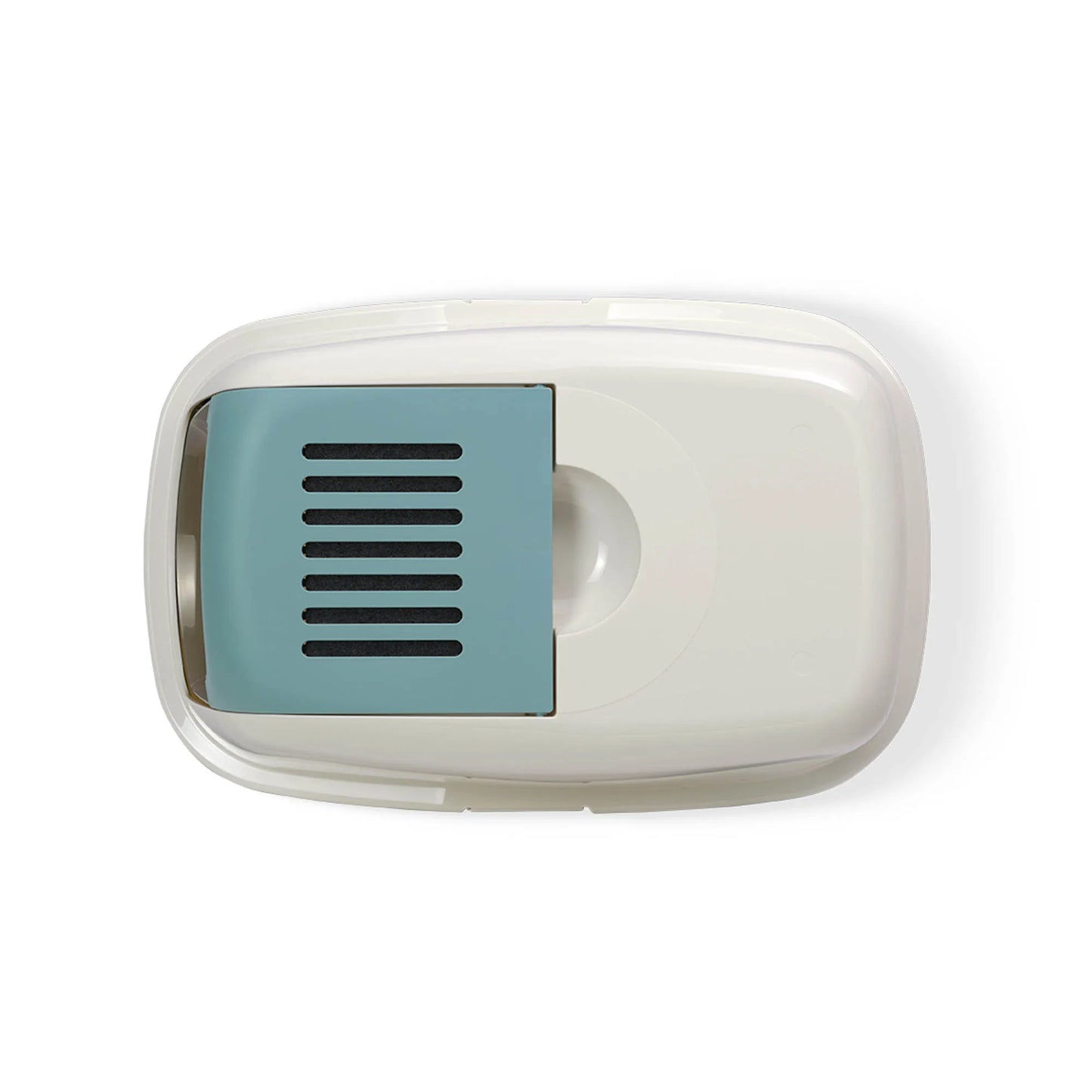 PeeWee EcoHus bac à litière avec couvercle bleu colombe – Set de Base + 3 kg granulés de bois