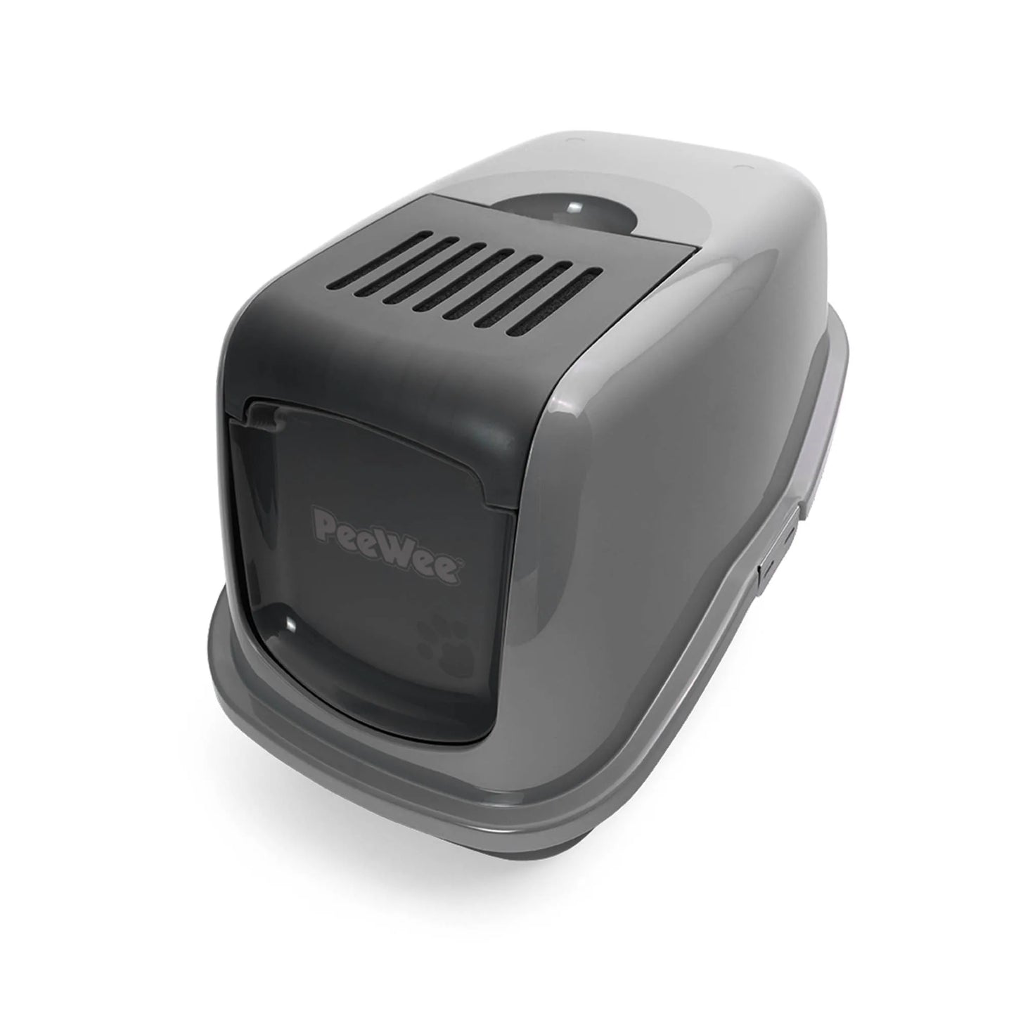 PeeWee EcoHus bac à litière avec couvercle gris – Set de Base + 3 kg granulés de bois