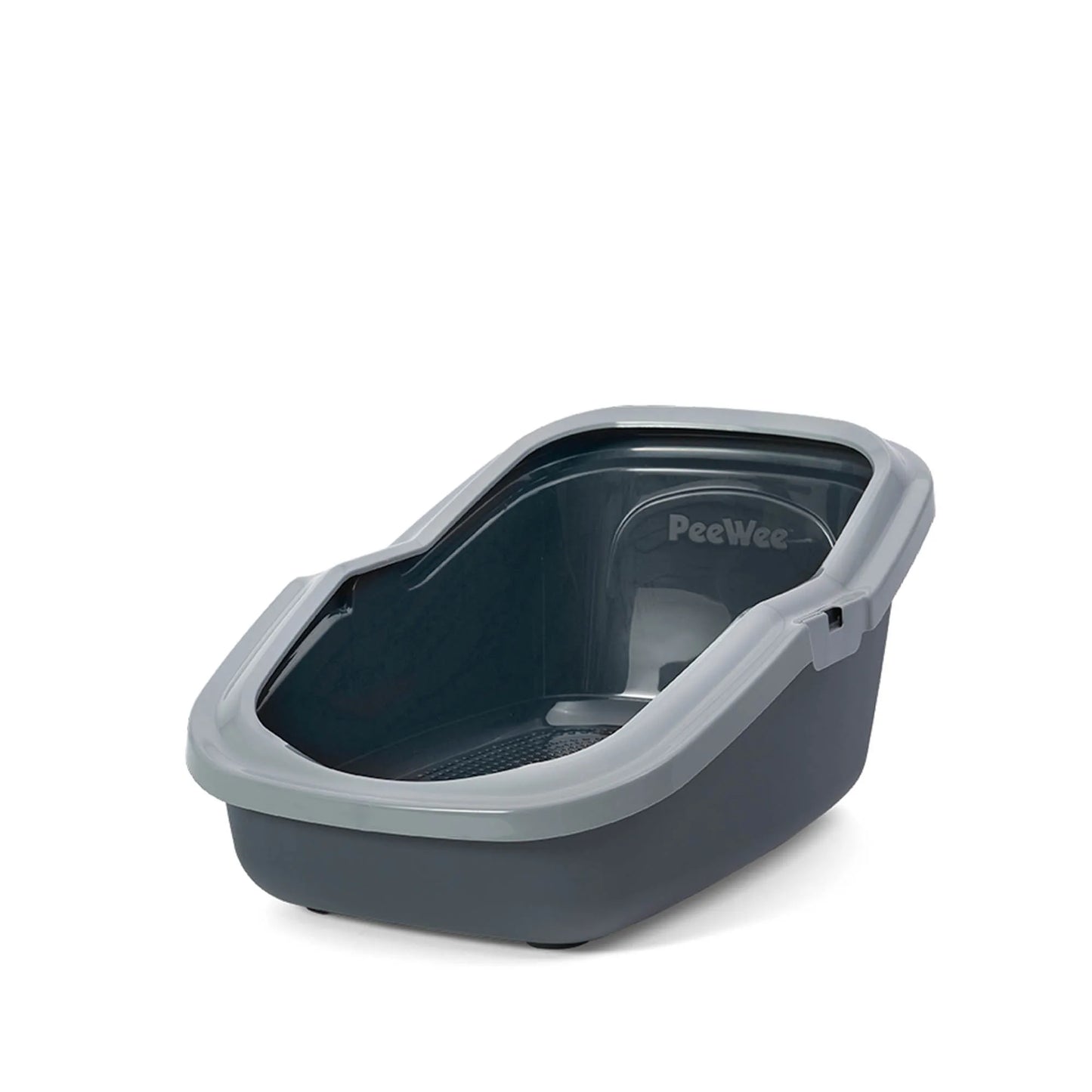PeeWee EcoMinor bac à litière ouvert gris – Set de Base + 3 kg granulés de bois